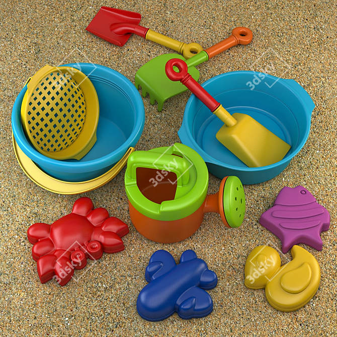 Sandbox Fun Set: Kids Beach Toys 3D model image 1