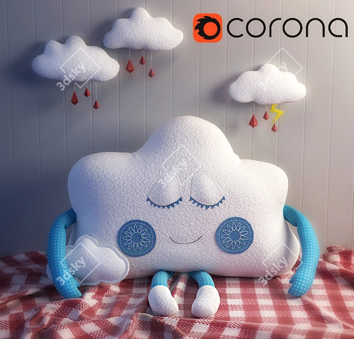 Handmade Cloud Pillow 3D model image 1