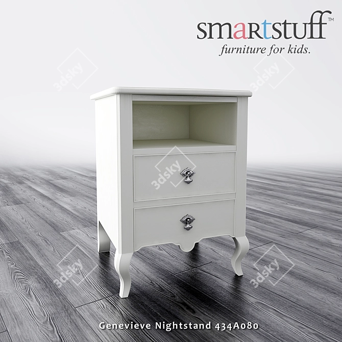 Elegant Genevieve Nightstand 3D model image 1