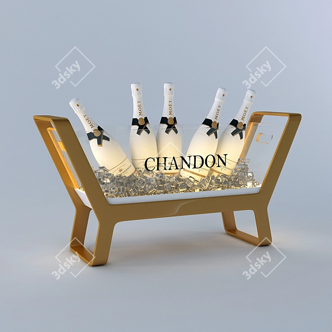 Elegant Sparkling French Champagne 3D model image 1