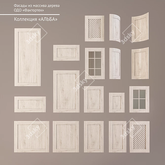 Alba: Exquisite Wooden Facades 3D model image 1