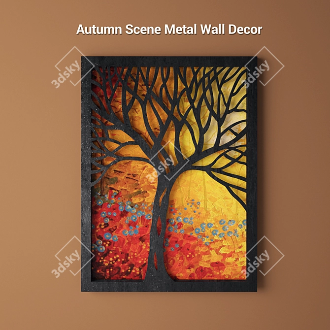 Autumn Reflections Metal Wall Art 3D model image 1