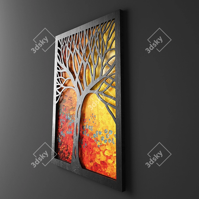 Autumn Reflections Metal Wall Art 3D model image 2