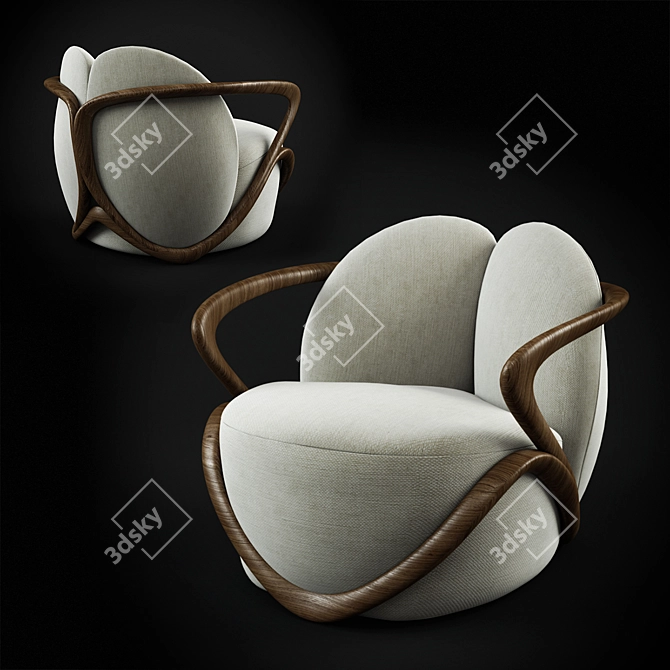 Hug by Giorgetti: Versatile Fabric Options 3D model image 1