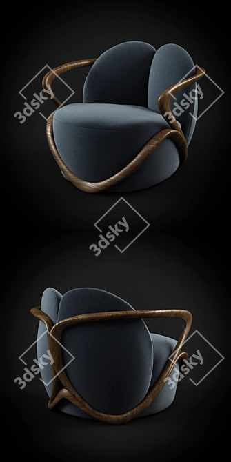 Hug by Giorgetti: Versatile Fabric Options 3D model image 2