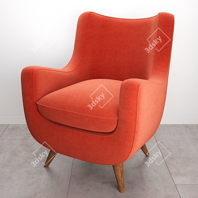 Elegant Royere Armchair: Timeless Style 3D model image 1