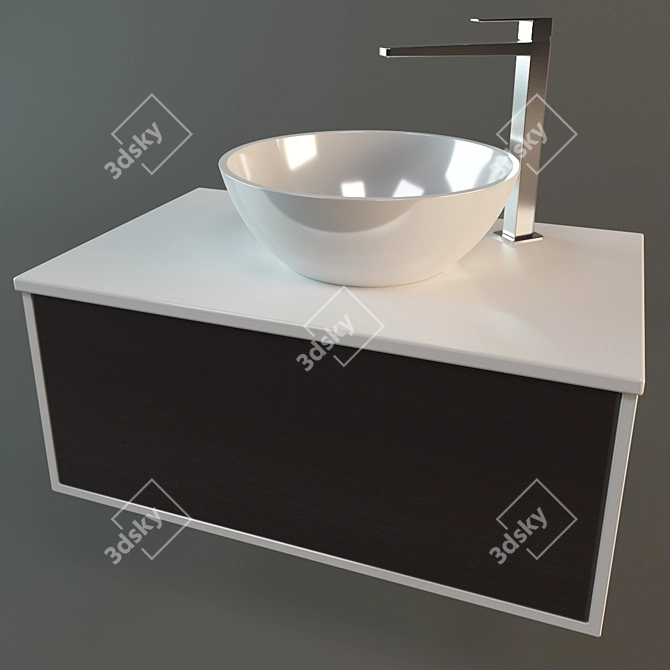 Rifra K-one 80 and Tap Tres Slim - Modern Wenge Suspension Set 3D model image 1