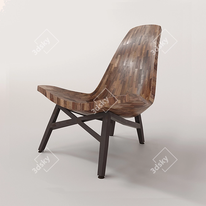 Zen Wooden Chair: Exceptional Design by Bellboy 3D model image 1