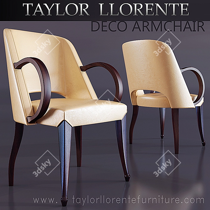 Deco Leather Art Armchair HW100 3D model image 1