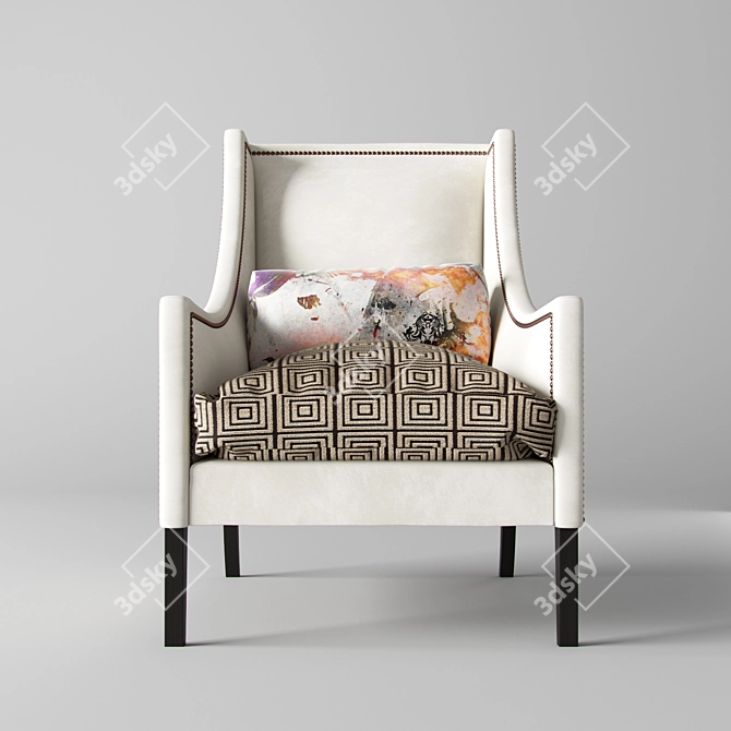 Classic Cabot Cove High-Back Chair 3D model image 2