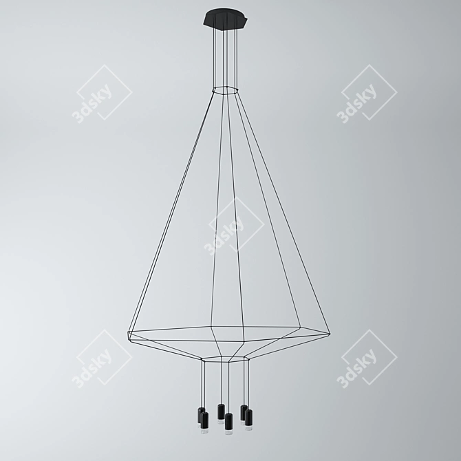 Minimalist Wireflow Pendant Light 3D model image 1