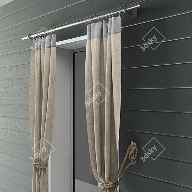 Nautical Rope Curtains & Décor 3D model image 2