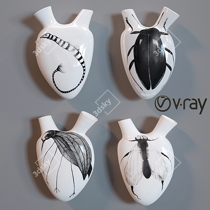Title: Italian Handcrafted Ceramic Vases 3D model image 2