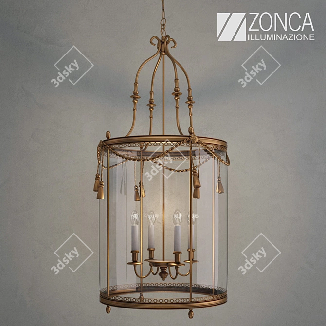 Zonca Lanterna Pendant: Elegant Italian Chandelier 3D model image 1