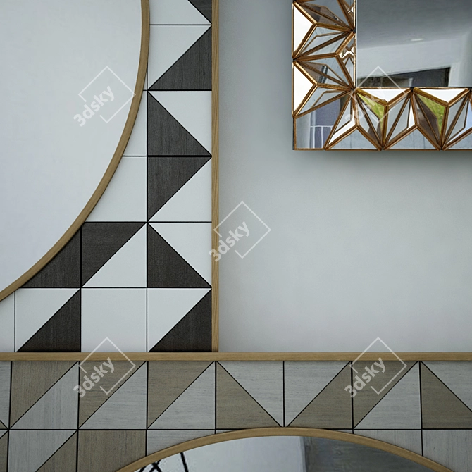 Modern Mirrors Set 3D model image 2