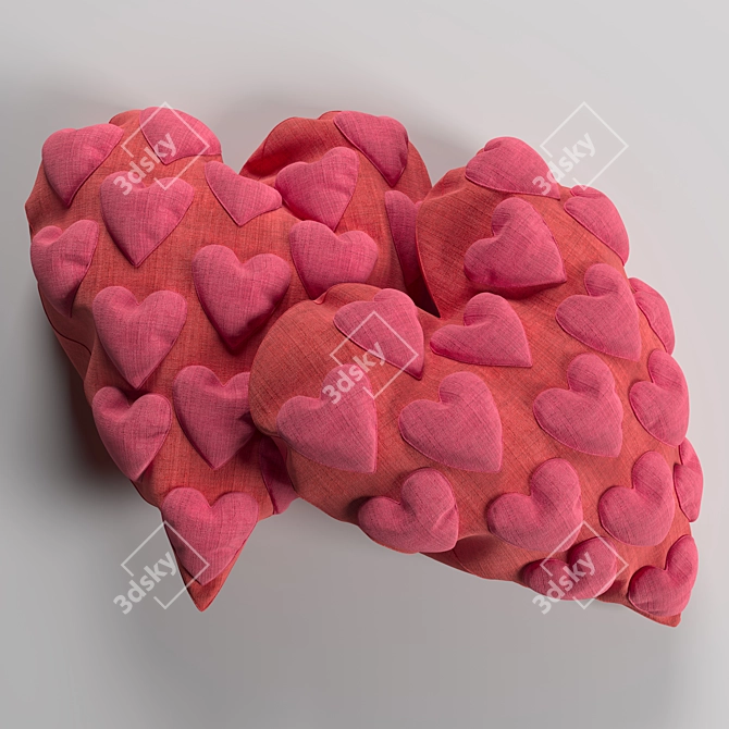 Love Nest Heart Pillows | Set of Two 3D model image 1