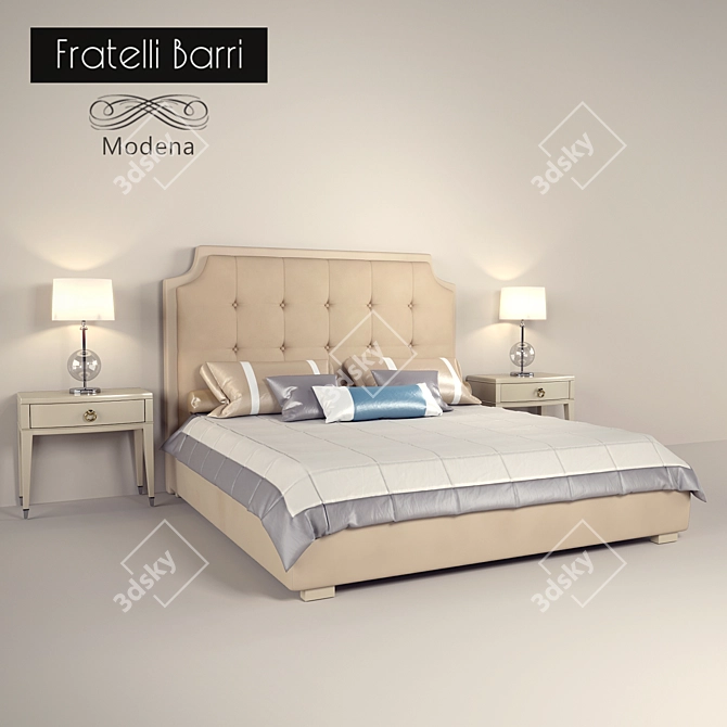 Elegant Modena Bed Set 3D model image 1