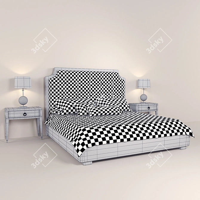 Elegant Modena Bed Set 3D model image 3