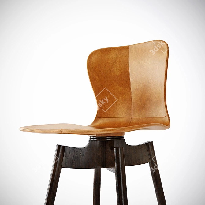 Title: Scandinavian Style Bar Stool 3D model image 2