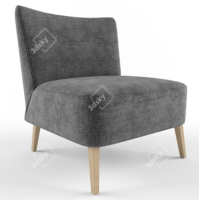 Textured Armchair: 3D Model & FBX File 3D model image 1