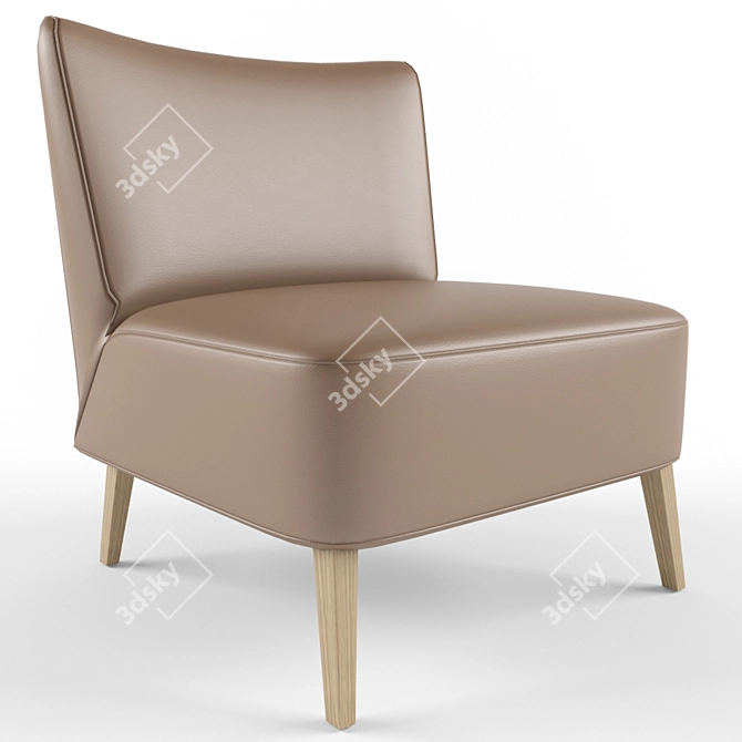 Textured Armchair: 3D Model & FBX File 3D model image 2