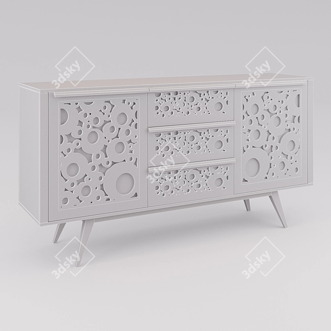 Stunning Perforated Wood Chest by KARE 3D model image 2