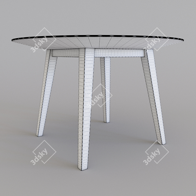 Scandinavian Geometric Dining Table 3D model image 2