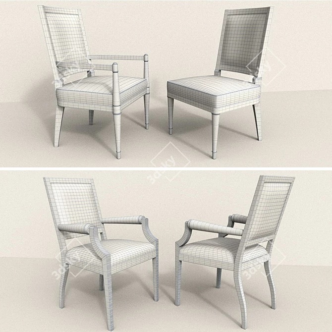 Bolier Modern Luxury Chairs: Elegance Redefined 3D model image 2