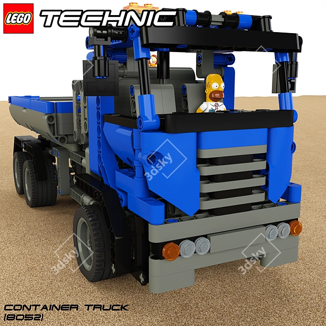 Advanced LEGO Technic Container Truck 3D model image 1