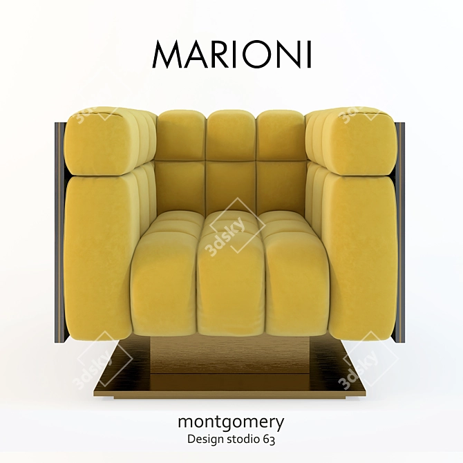 Elegant Marioni Montgomery Armchair 3D model image 1