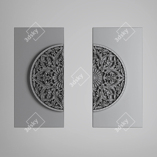 Sleek Panel Rohol - 610mm Height 3D model image 3