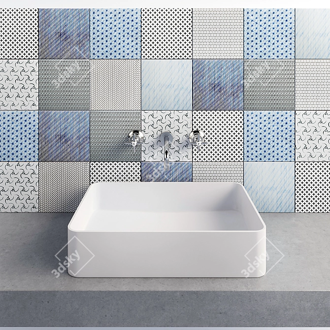 Shell HI-MACS® Sink & Stella Faucet 3D model image 1