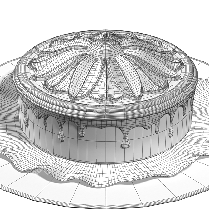 Delicious Chocolate Cake 3D model image 3