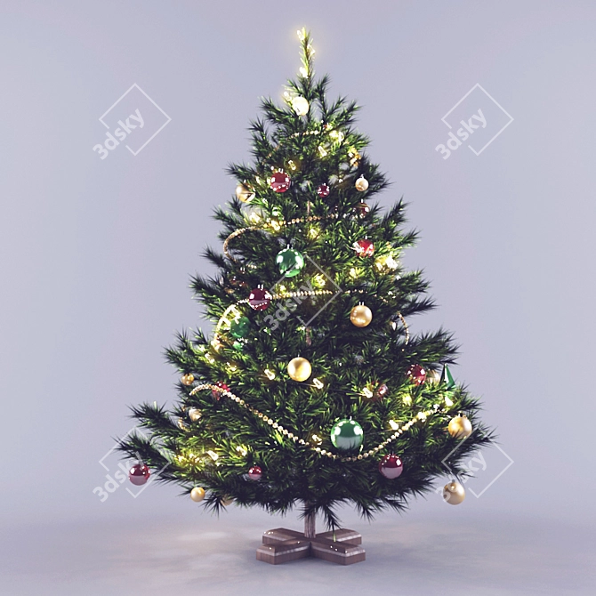 2 Meter Christmas Tree 3D model image 1
