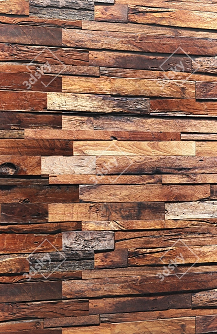  Rustic Wood Panel: Authentic and Timeless 3D model image 2