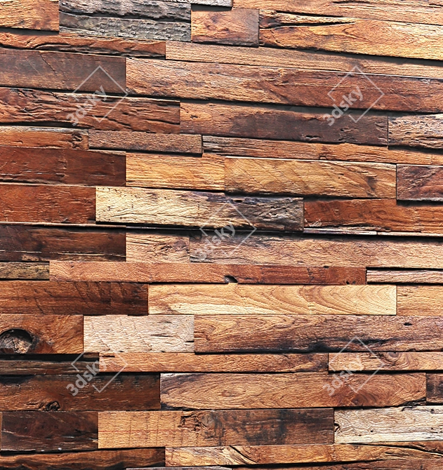  Rustic Wood Panel: Authentic and Timeless 3D model image 3