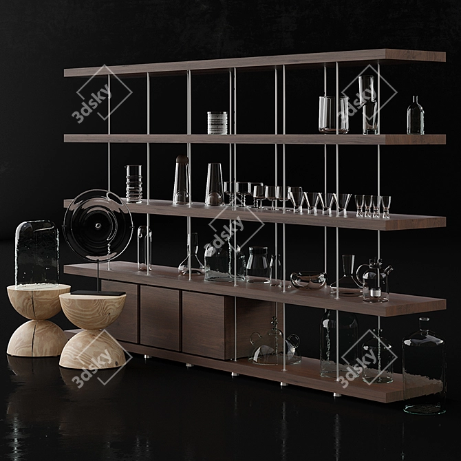 Versatile Glassware Collection by Riva 1920 3D model image 1