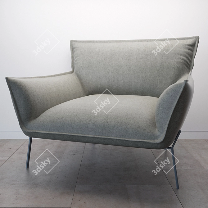 Sleek and Stylish: Jardan Lewis Leather Sofa 3D model image 1