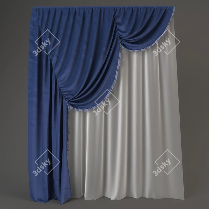 Eleganza Italiana: Luxury Curtains 3D model image 1