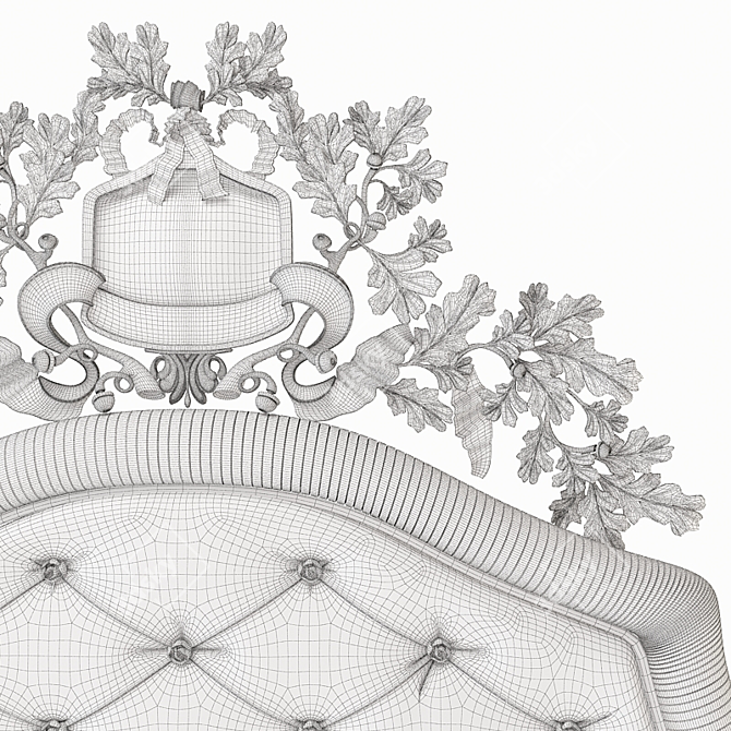 Boiserie B-Glam Bed Headboard 3D model image 3