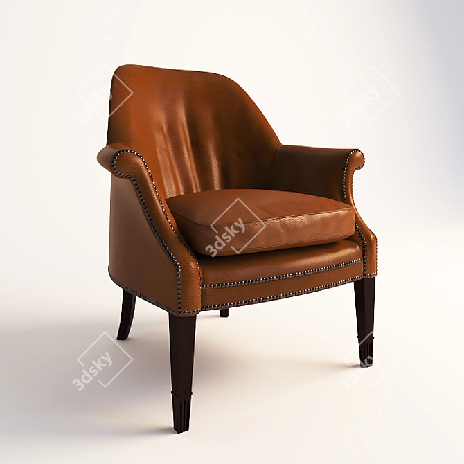 Baker Barrel Chair: Elegant and Comfortable Seating 3D model image 1