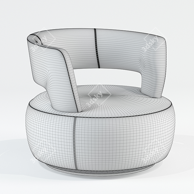 Elevate Your Comfort with Atoll Swivel Armchair 3D model image 3