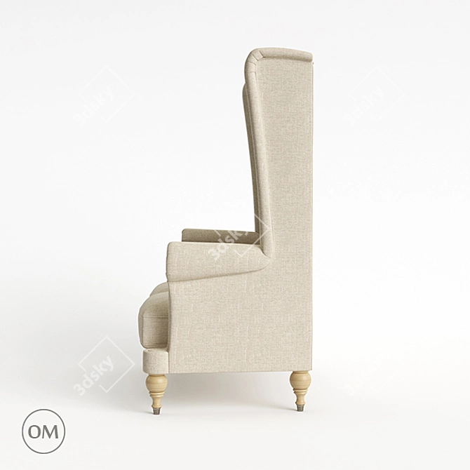 Marko Kraus Throne Armchair: Elegant and Luxurious Seating 3D model image 3