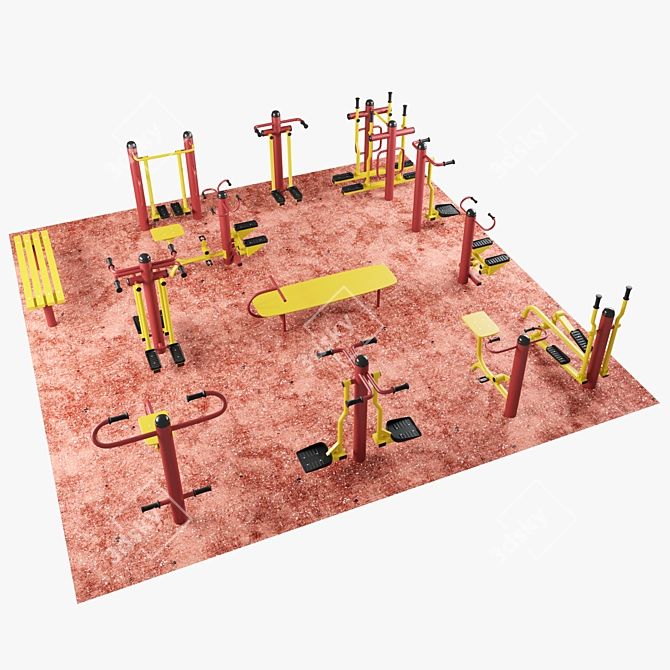 Outdoor Fitness Set 3D model image 3