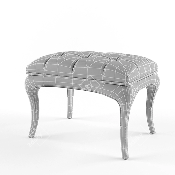 Cozy Ottoman Footstool 3D model image 2
