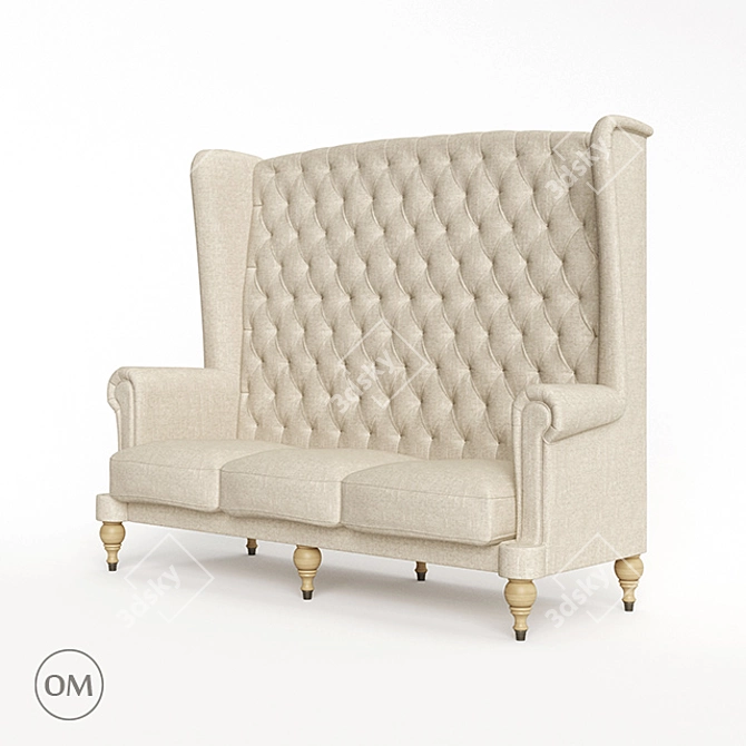 Regal Comfort: Marko Kraus Throne 3-Seat Sofa 3D model image 1