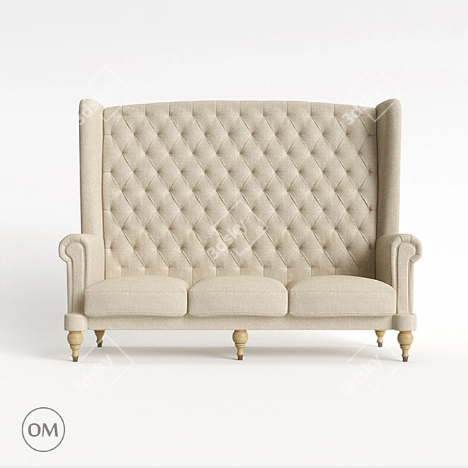 Regal Comfort: Marko Kraus Throne 3-Seat Sofa 3D model image 2