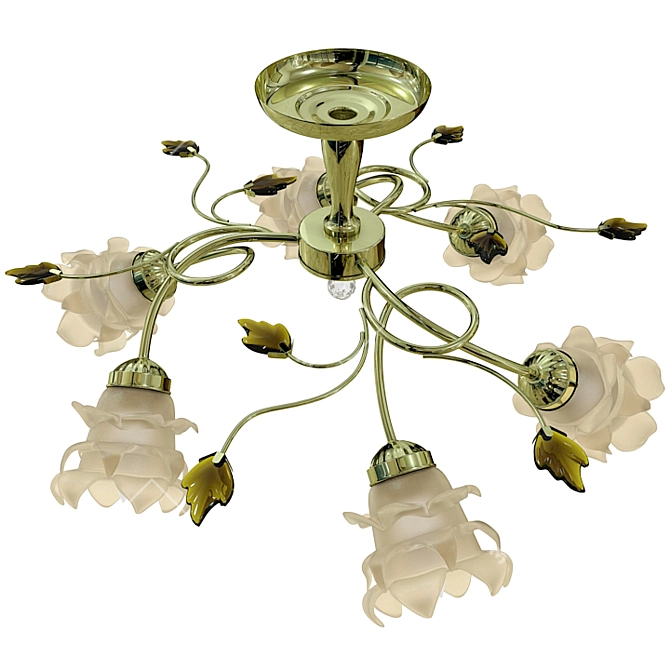 Elegant Glass Chandelier 3D model image 1