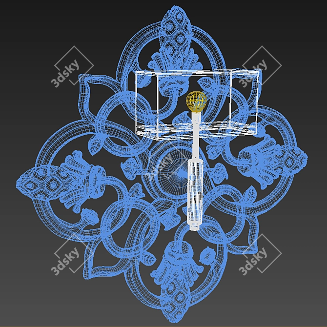 Elegant Bra Wall Sconce 3D model image 2