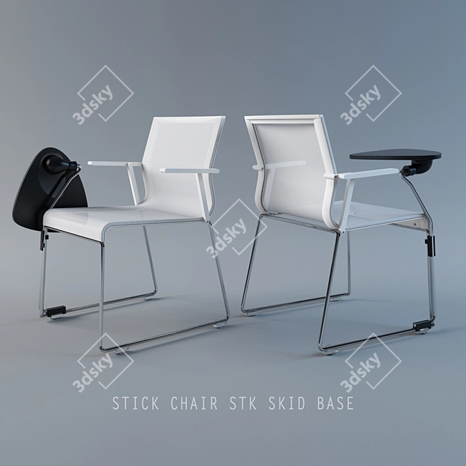 Sleek ICF Stick Chair: Perfect for Conference Rooms 3D model image 1